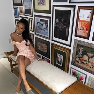 House of CB: Blush Satin Corset Dress